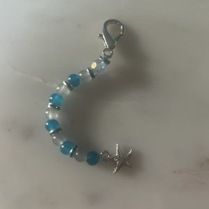Blue sea star keychain