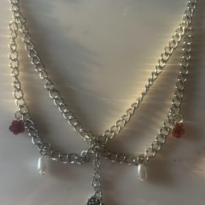 Red rose chained necklace
