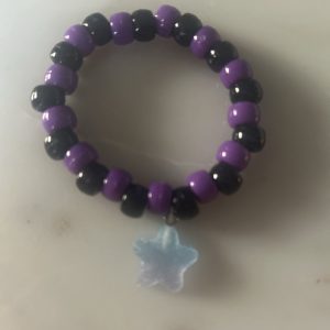 Black and purple star bracelet