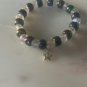 Shiny black and silver bracelet
